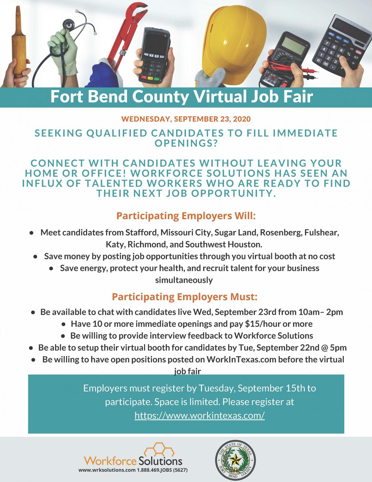 Fort Bend County To Host Virtual Job Fair